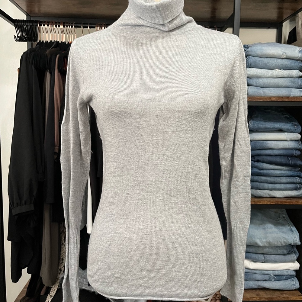 Gray Turtleneck Sweater
